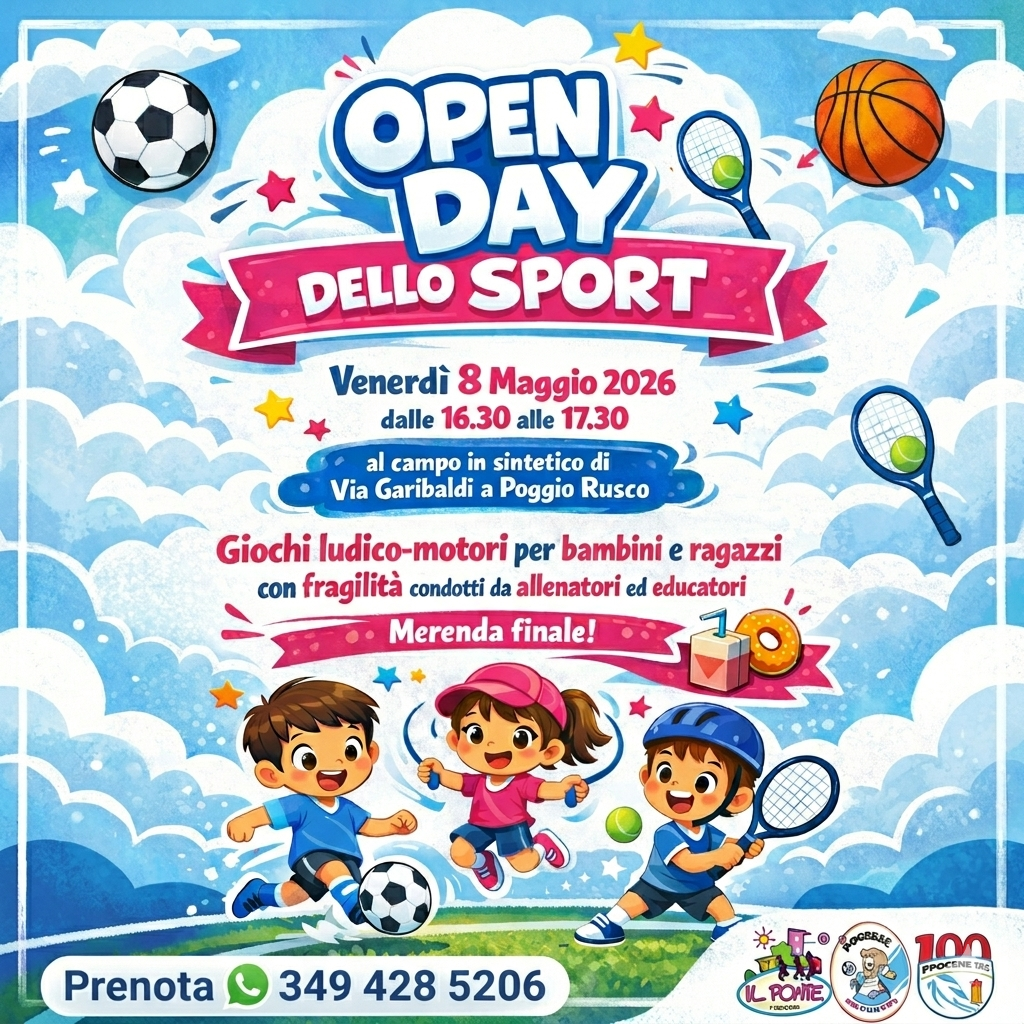 Open day dello sport, per bambini e ragazzi con fragilità
