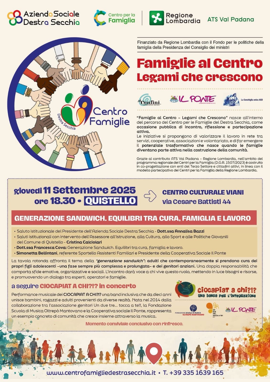 Famiglia, generazione sandwich, un'altra serata pubblica a Quistello